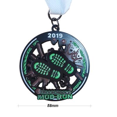 Medalhas de corrida escolar de esmalte macio personalizado para criança
