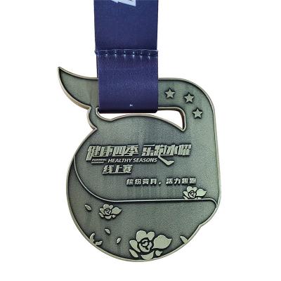 Maratona personalizada correndo medalhas esportivas Metal Golden Sports Finisher Medalion