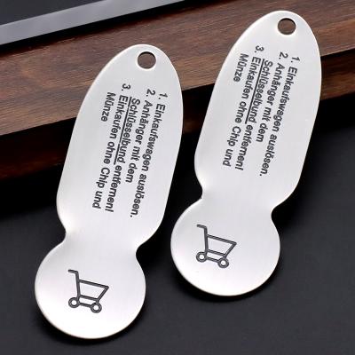 Porta-chaves de metal Supermercado carrinho de compras Chip Trolley Token Coin Porta-chaves com design personalizado