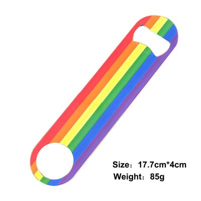 Abridor de garrafa de sublimação imprimível arco-íris de metal personalizado para favor de casamento