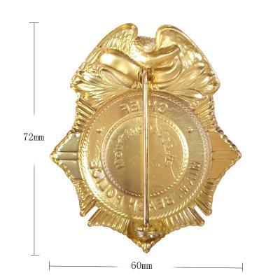 Distintivo do xerife distintivo personalizado da polícia dourado prateado esmaltado