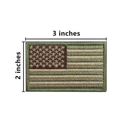 Remendos de emblemas de bandeira dos EUA bordados personalizados para uniformes militares